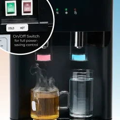 Igloo 3- & 5-Gallon Hot/Cold Bottom-Load Water Dispenser, 41-1/4”H x 12-1/4”W x 14-1/4”D, Black