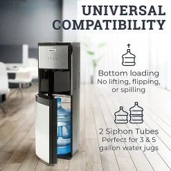 Igloo Hot/Cold Bottom-Load Water Dispenser, 39-13/16”H x 10-1/4”W x 13”D, Silver