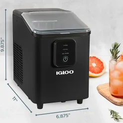 Igloo 26 Lb Self-Cleaning Ice Maker, Black, Total Qty 1
