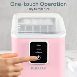 Igloo 26 Lb Self-Cleaning Ice Maker, Pink, Total Qty 1