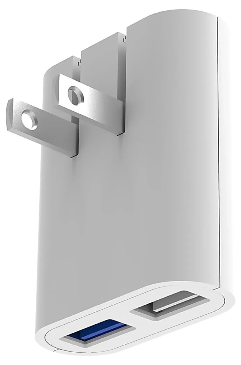 iHome AC Pro 3.4A 2 USB-A Port Slim Wall Charger, White