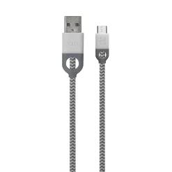 iHome Double-Injected Nylon Micro USB Charger & Sync Cable With Enhanced Strain Relief, 5', White, IH-CT2052W