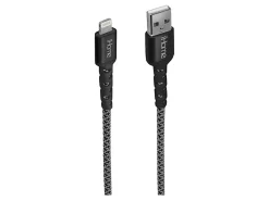 iHome Lifeworks Nylon Braided Lightning To USB A Cable, 6', Black