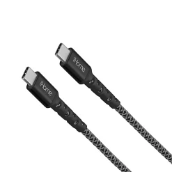 iHome Nylon Braided USB-C To USB-C Cable, 6', Black