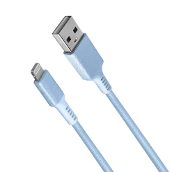 iHome Sandspray Nylon Lightning To USB-A Cable, 6', Blue