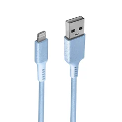 iHome Sandspray Nylon Lightning To USB-A Cable, 6', Blue