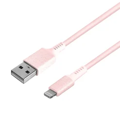 iHome Sandspray Nylon Lightning To USB-A Cable, 6', Pink