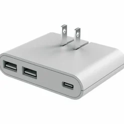 iHome Ultra Boost AC Pro 30W 3-Port Slim Wall Charger, White