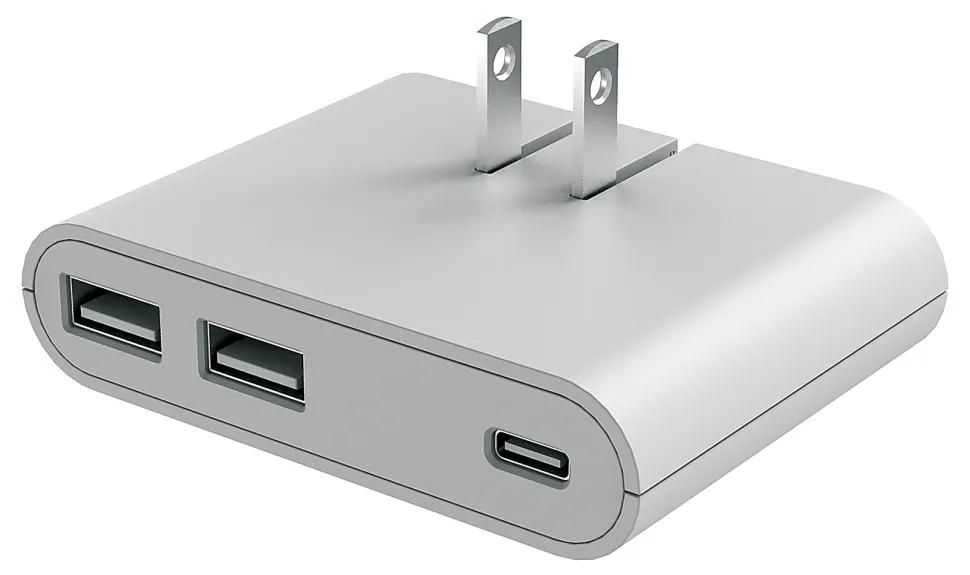 iHome Ultra Boost AC Pro 30W 3-Port Slim Wall Charger, White