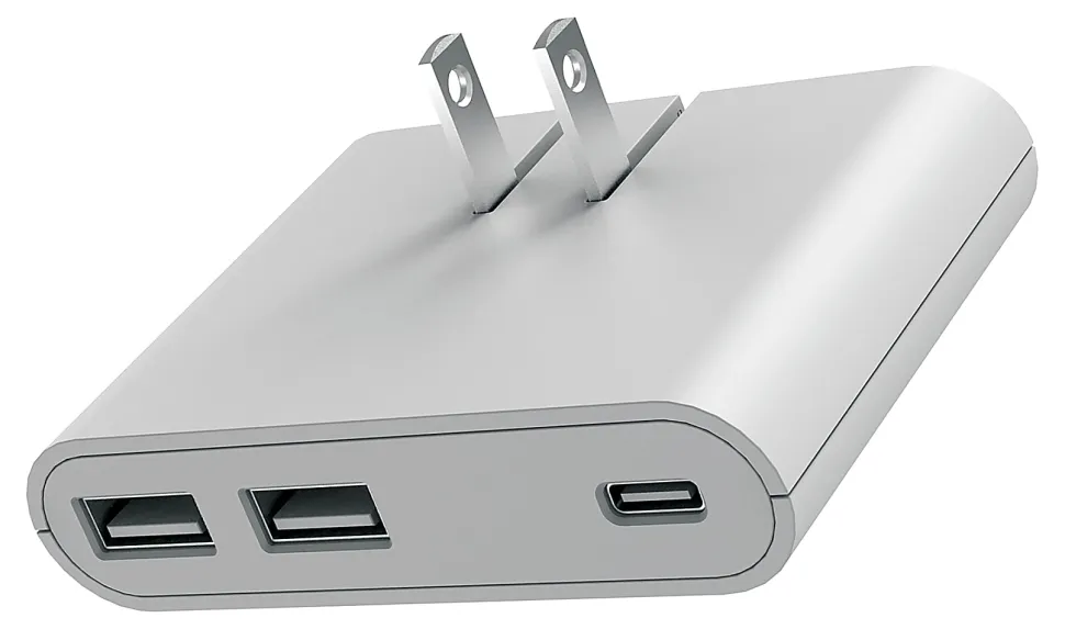 iHome Ultra Boost AC Pro 30W 3-Port Slim Wall Charger, White