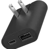 iHome Ultra Boost AC Pro 18W 2-Port Slim Wall Charger, Black