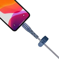 iHome Ultra Boost Nylon Lightning To USB-C Cable, 6', Blue