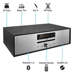 iLive 2-Channel Bluetooth Home Music System With FM Radio And Remote Control