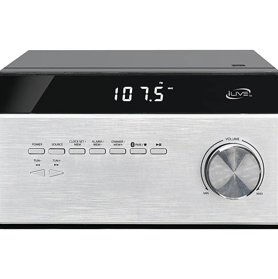 iLive Electronics Home Music System With Bluetooth®, 4.13"H x 7.6"W x 7.1"D