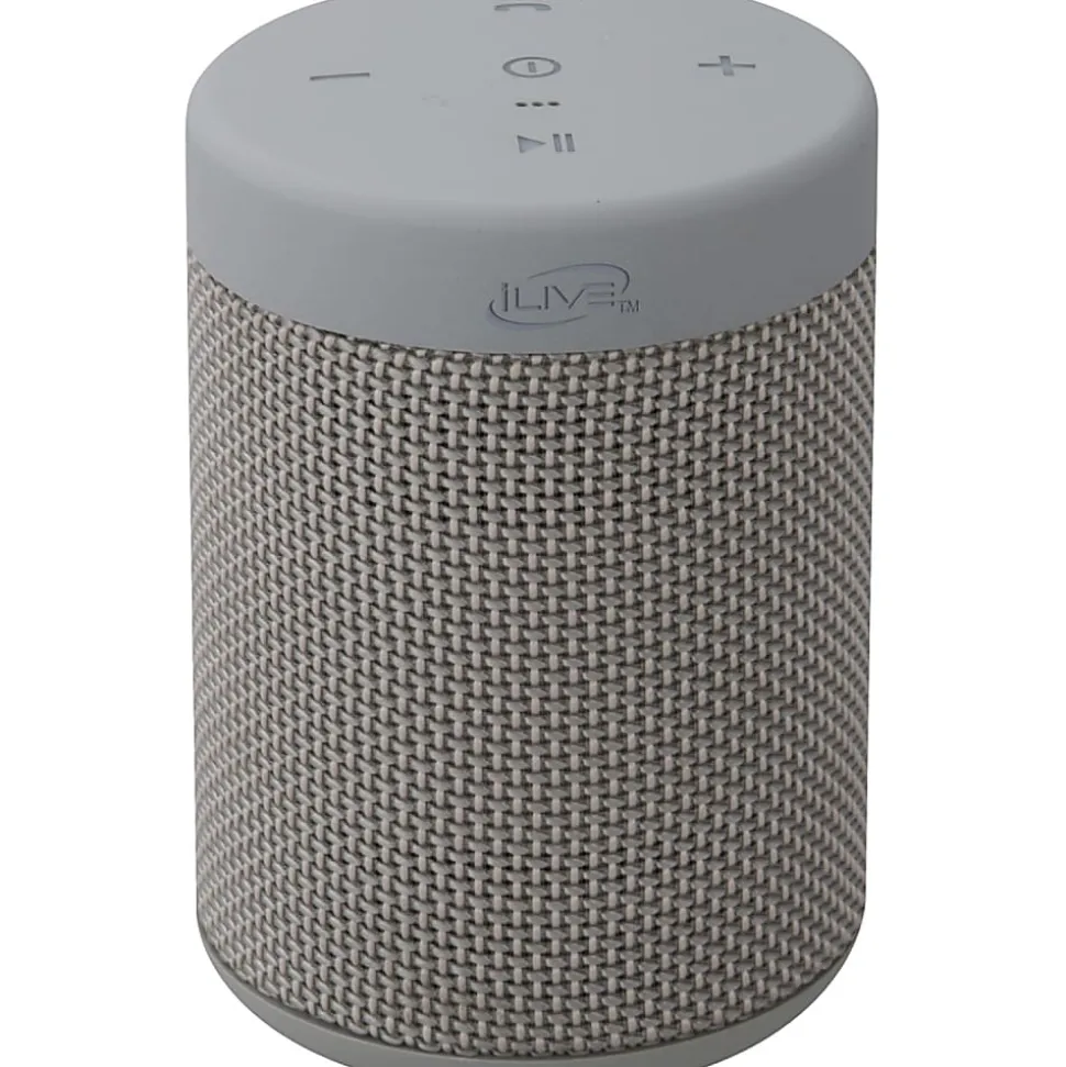 iLive ISBW108 Bluetooth® Waterproof Speaker, 3.5"H x 2.6"W x 2.6"D, Gray, ISBW108LG