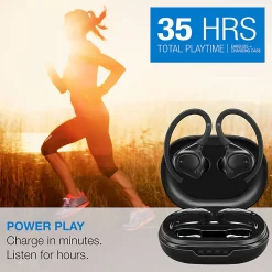 iLive Waterproof Truly Wireless Earbuds With Rechargeable Case And USB-C Charging Port, Black, IAEBTW53B