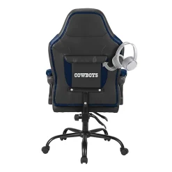 Imperial Adjustable Oversized Vinyl High-Back Office Task Chair, NFL Dallas Cowboys, Black/Blue