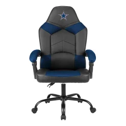 Imperial Adjustable Oversized Vinyl High-Back Office Task Chair, NFL Dallas Cowboys, Black/Blue