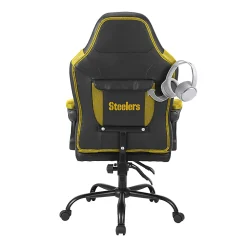 Imperial Adjustable Oversized Vinyl High-Back Office Task Chair, NFL Pittsburgh Steelers, Black/Yellow