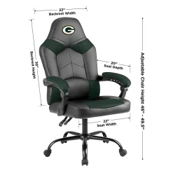 Imperial Adjustable Oversized Vinyl High-Back Office Task Chair, NFL Green Bay Packers, Black/Green