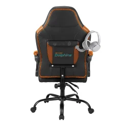 Imperial Adjustable Oversized Vinyl High-Back Office Task Chair, NFL Miami Dolphins, Black/Orange