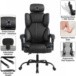 Imperial NFL Champ Ergonomic Faux Leather Computer Gaming Chair, Dallas Cowboys