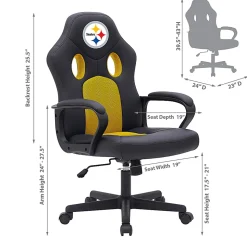Imperial NFL Vision Faux Leather/Mesh High-Back Computer Gaming Chair, Pittsburgh Steelers