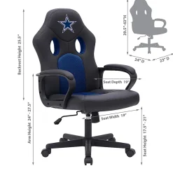 Imperial NFL Vision Faux Leather/Mesh High-Back Computer Gaming Chair, Dallas Cowboys
