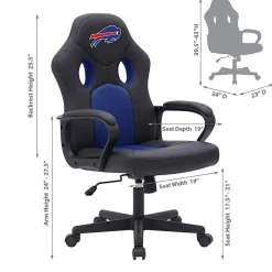 Imperial NFL Vision Faux Leather/Mesh High-Back Computer Gaming Chair, Buffalo Bills