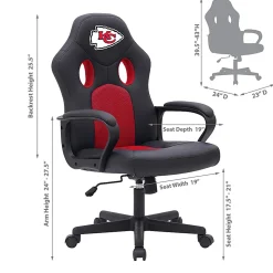 Imperial NFL Vision Faux Leather/Mesh High-Back Computer Gaming Chair, Kansas City Chiefs