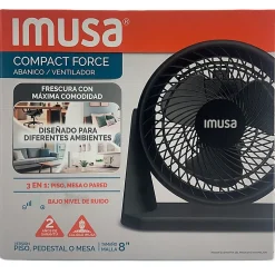 IMUSA Compact Force 3-in-1 Fan, 16-1/2" x 28", Black