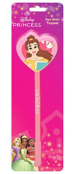 Innovative Designs 2D Licensed Topper Ballpoint Pen, Medium Point, 0.7 mm, Pink/Blue, Disney Princess