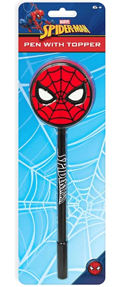 Innovative Designs 2D Licensed Topper Ballpoint Pen, Medium Point, 0.7 mm, Black/Blue, Spiderman