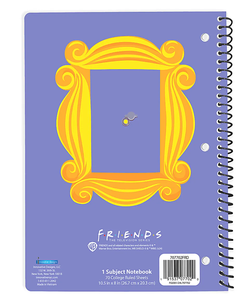 Innovative Designs Licensed Notebook, 11” x 8-1/2”, 1 Subject, College Ruled, 70 Sheets, Friends