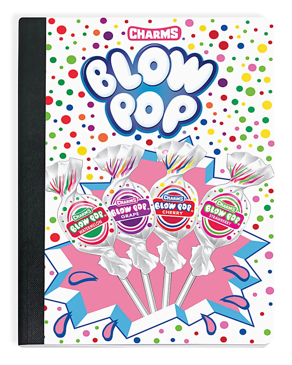 Innovative Designs Licensed Composition Notebook, 7-1/2” x 9-3/4”, Single Subject, Wide Ruled, 100 Sheets, Blow Pop