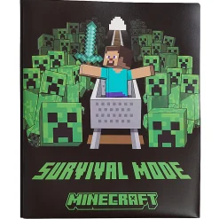 Innovative Designs Licensed Poly Folder, 3 Prongs, 2-Pockets, 11.62" x 9.5", Minecraft, Quantity 1