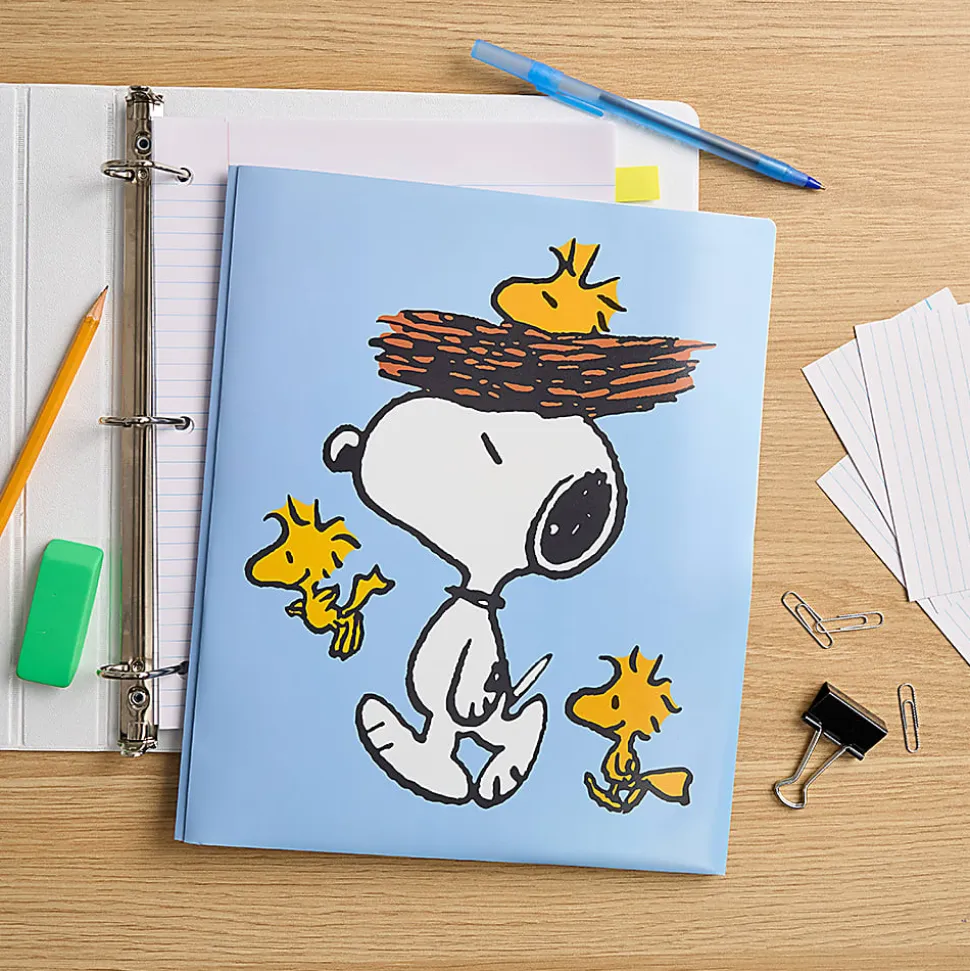 Innovative Designs Licensed Poly Folder, 3 Prongs, 2-Pockets, 11.62" x 9.5", Peanuts, Quantity 1
