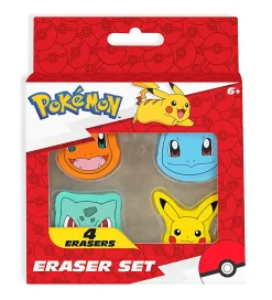 Innovative Designs Licensed Eraser Set, 1-1/4” x 1-1/4”, Pokémon, Set Of 4 Erasers