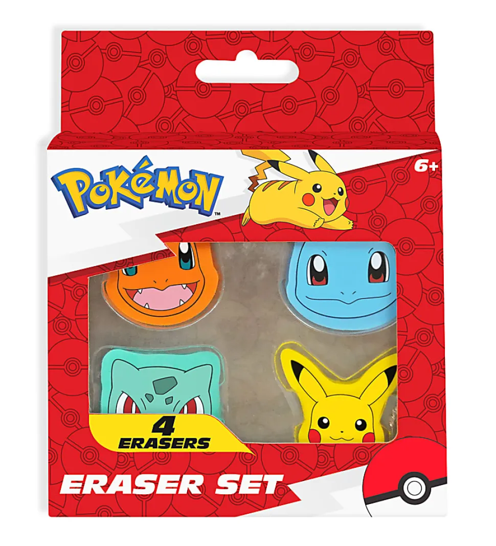 Innovative Designs Licensed Eraser Set, 1-1/4” x 1-1/4”, Pokémon, Set Of 4 Erasers