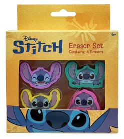 Innovative Designs Licensed Eraser Set, 1-1/4” x 1-1/4”, Lilo & Stitch, Set Of 4 Erasers