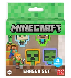Innovative Designs Licensed Eraser Set, 1-1/4” x 1-1/4”, Minecraft, Set Of 4 Erasers