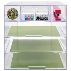 Innovative Storage Designs Desktop Organizer, 6 Compartments, Clear