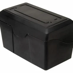 Innovative Storage Designs Plastic Card File, 350-Card Capacity, Black