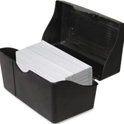 Innovative Storage Designs Plastic Card File, 3" x 5", 250-Card Capacity, Black