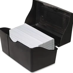 Innovative Storage Designs Plastic Card File, 3" x 5", 250-Card Capacity, Black