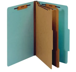 [IN]PLACE® Classification Folders, Legal, 2 Dividers, 30% Recycled, Light Blue, Box Of 10 Folders