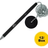 Integra Antimicrobial Rubber Barrel Counter Pen - Black - Rubberized Barrel - 12 / Box
