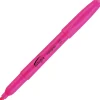 Integra Pen Style Fluorescent Highlighters - Chisel Marker Point Style - Fluorescent Pink - 12 / Dozen