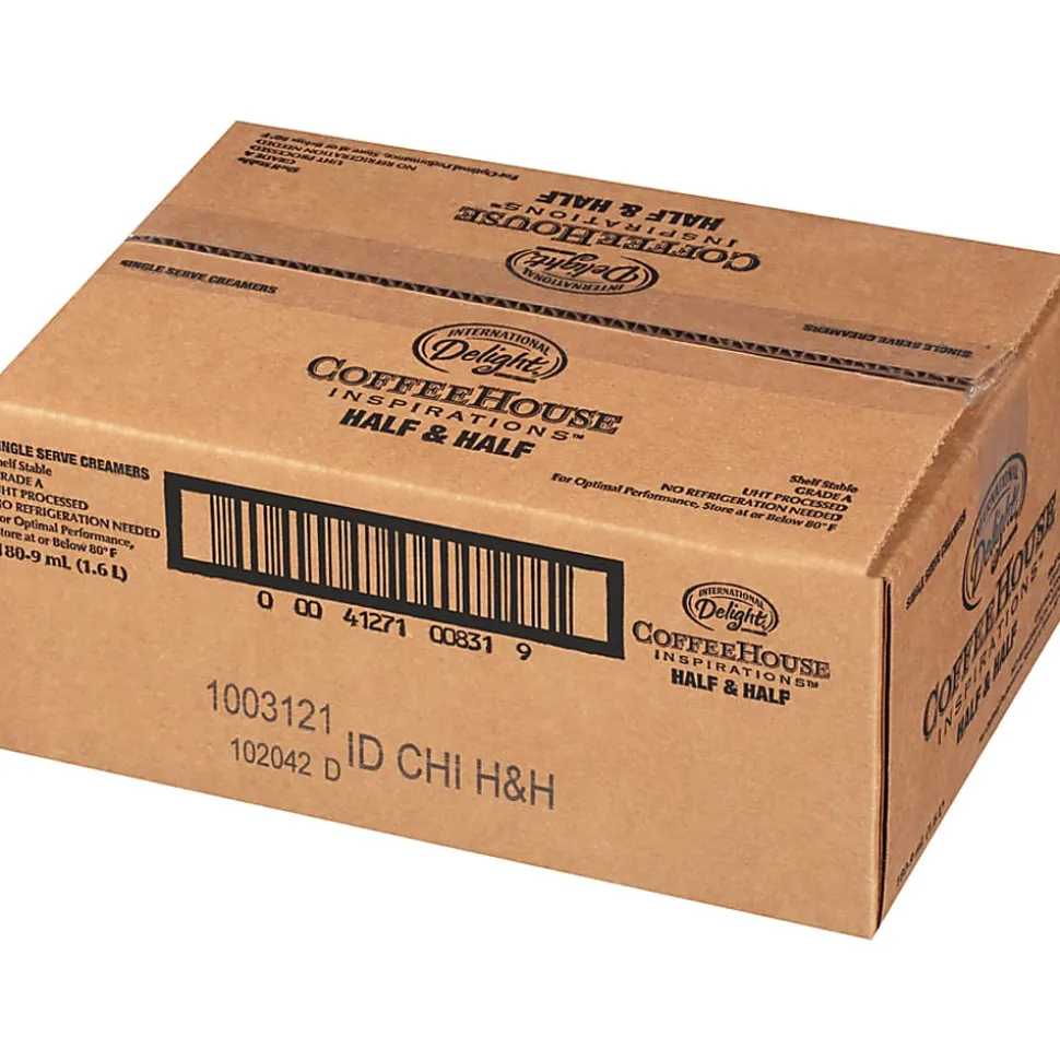 International Delight Half-And-Half Liquid Coffee Creamer Single-Serve Tubs, Original Flavor, 0.304 Oz, Box Of 180 Tubs
