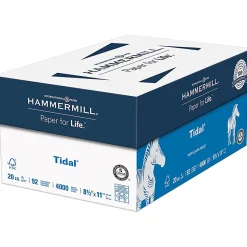 International Paper Tidal Printer & Copy Paper, 8 Reams, White, Letter (8.5" x 11"), 4000 Sheets Per Case, 20 Lb, 92 Brightness